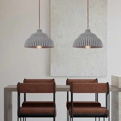 Ribbed Ceramic Pendant Light
