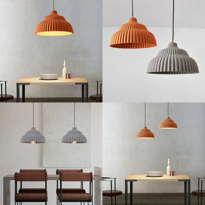 Ribbed Ceramic Pendant Light