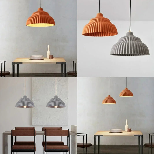 Ribbed Ceramic Pendant Light