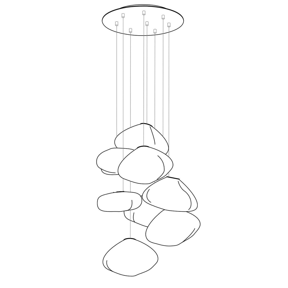 LENTE Glass Dome Cluster Pendant Light