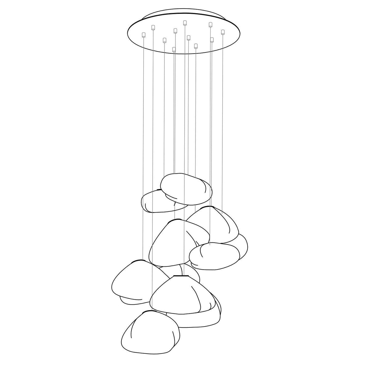 LENTE Glass Dome Cluster Pendant Light