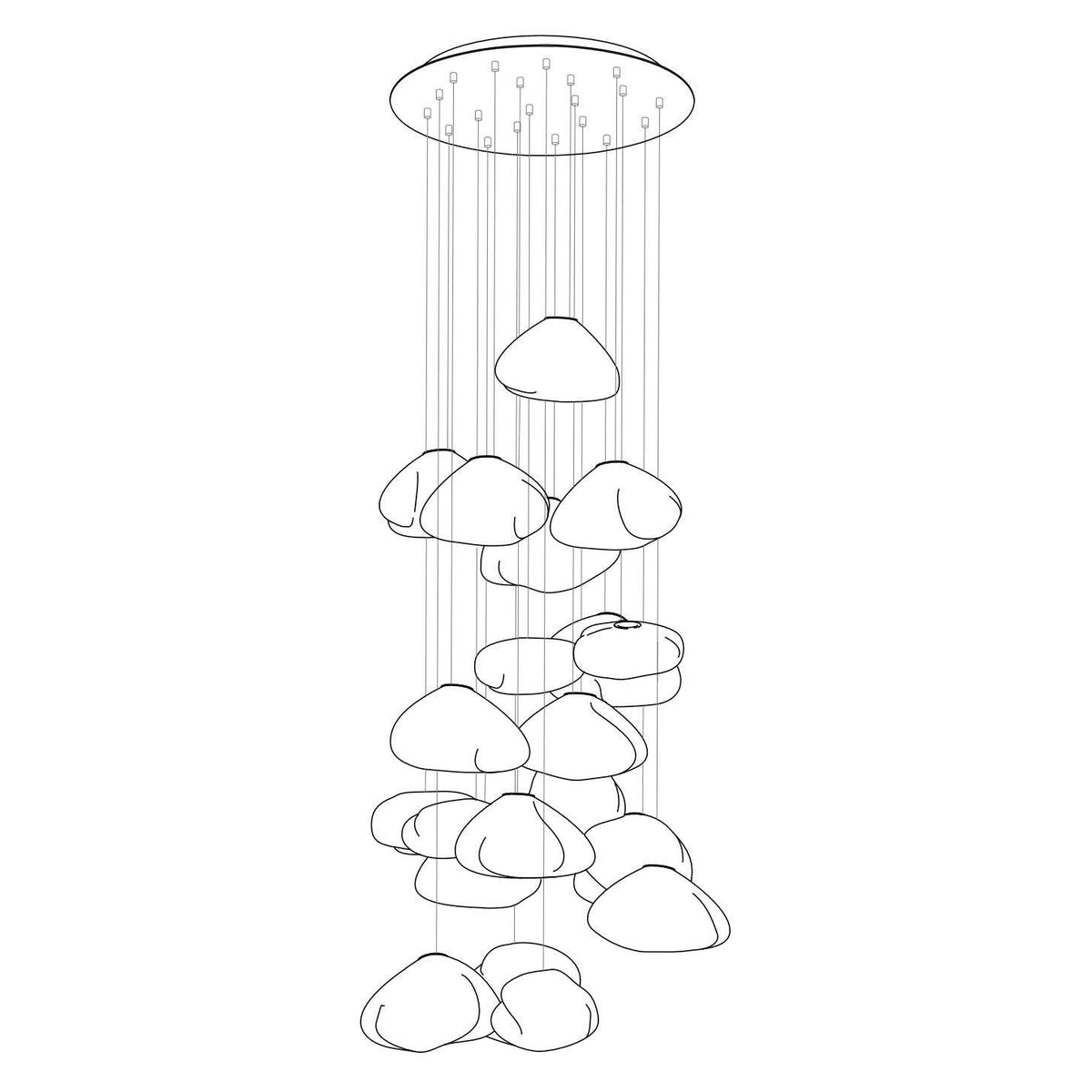 LENTE Glass Dome Cluster Pendant Light