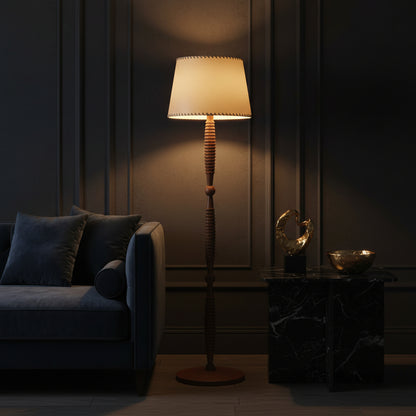 Handcrafted Walnut Floor Lamp
