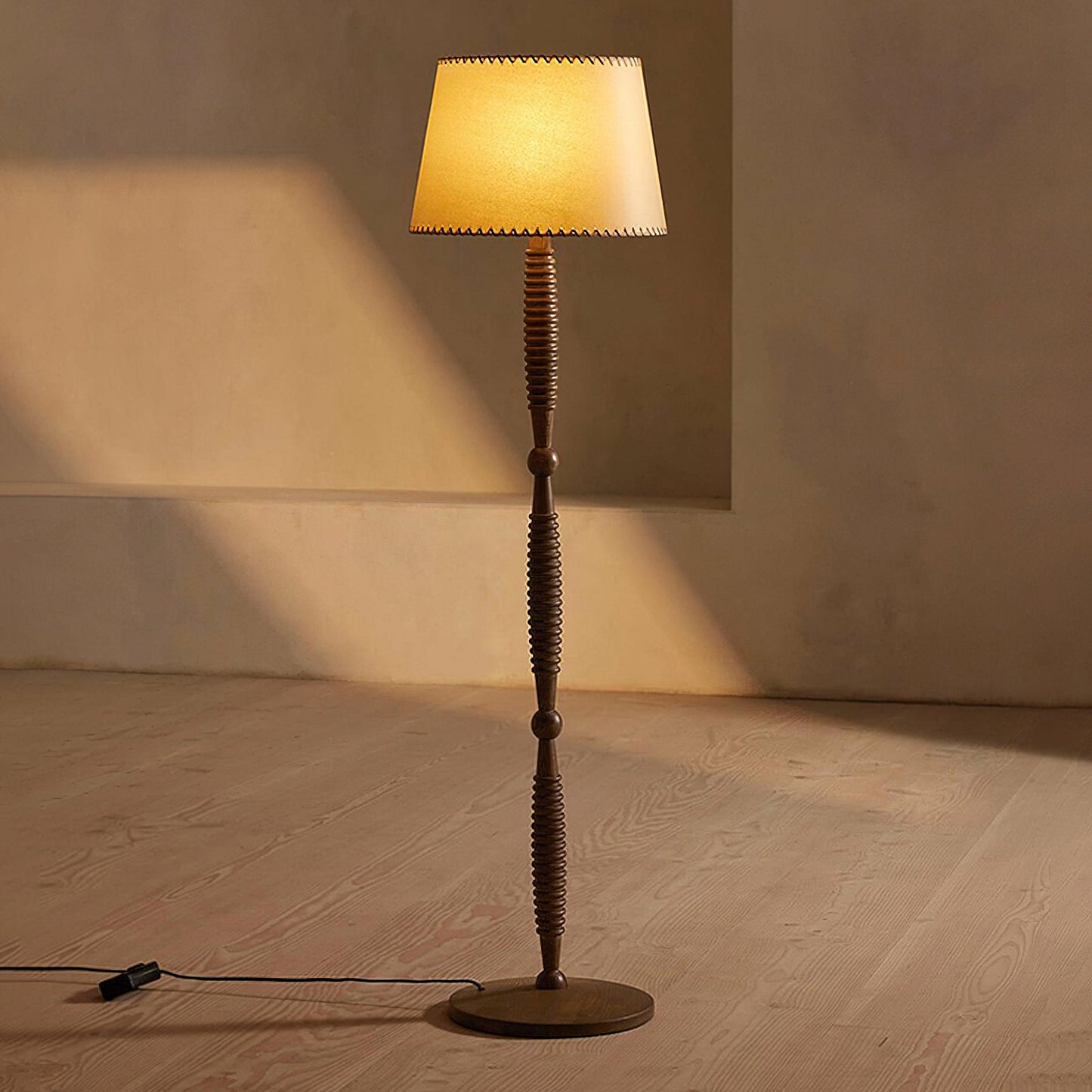 Handcrafted Walnut Floor Lamp