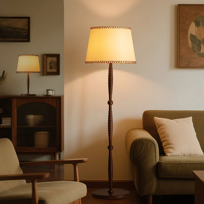 Handcrafted Walnut Floor Lamp