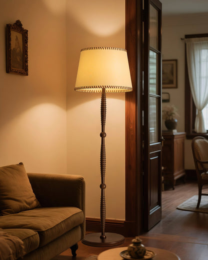 Handcrafted Walnut Floor Lamp