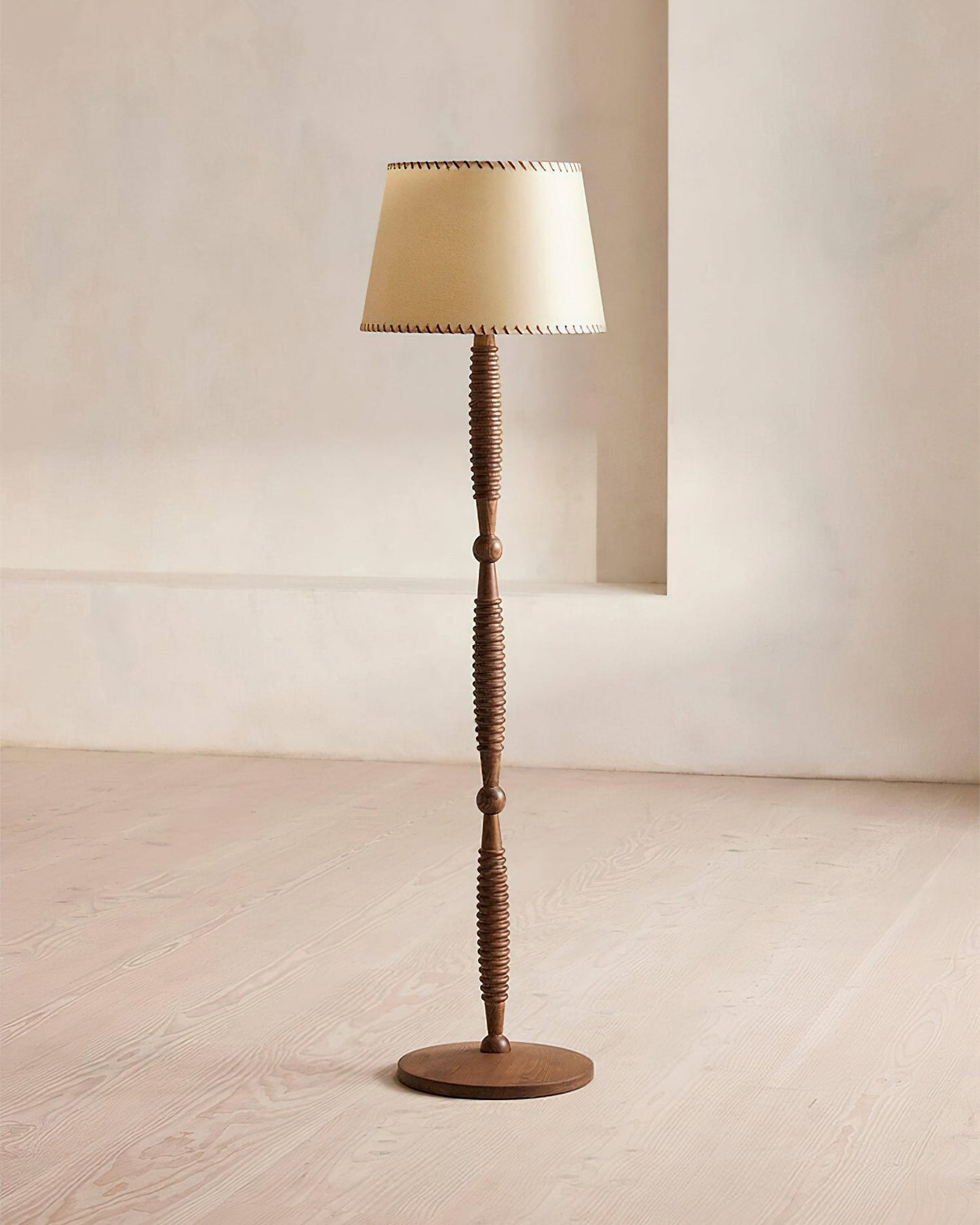 Handcrafted Walnut Floor Lamp