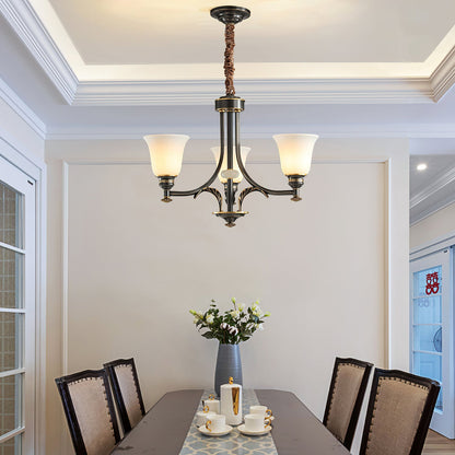 NOTTURNO Black & Frosted Glass Chandelier