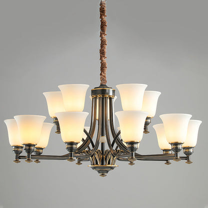 NOTTURNO Black & Frosted Glass Chandelier