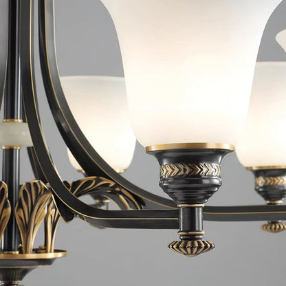 NOTTURNO Black & Frosted Glass Chandelier