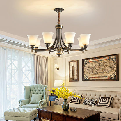 NOTTURNO Black & Frosted Glass Chandelier