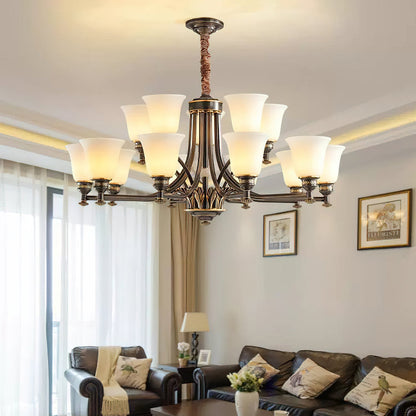 NOTTURNO Black & Frosted Glass Chandelier