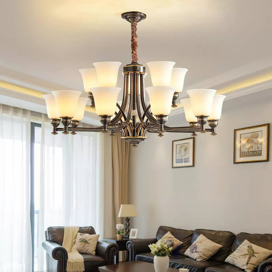 NOTTURNO Black & Frosted Glass Chandelier