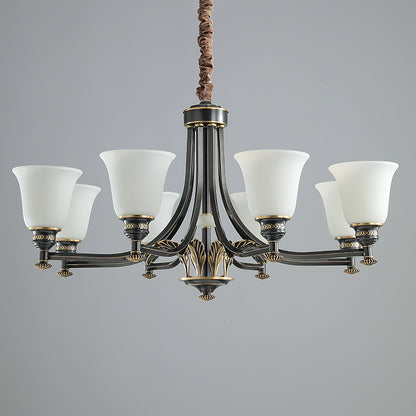 NOTTURNO Black & Frosted Glass Chandelier
