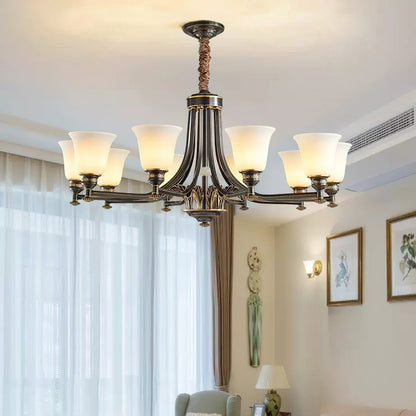 NOTTURNO Black & Frosted Glass Chandelier