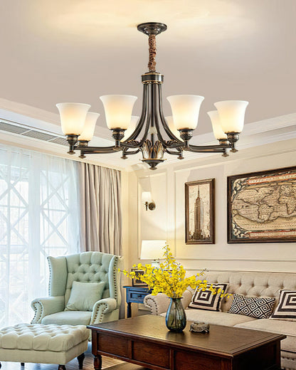 NOTTURNO Black & Frosted Glass Chandelier
