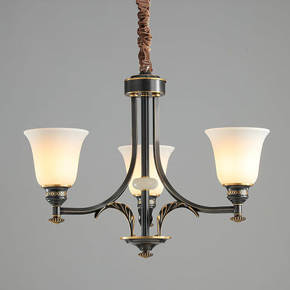 NOTTURNO Black & Frosted Glass Chandelier