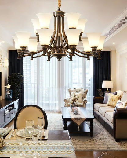 NOTTURNO Black & Frosted Glass Chandelier