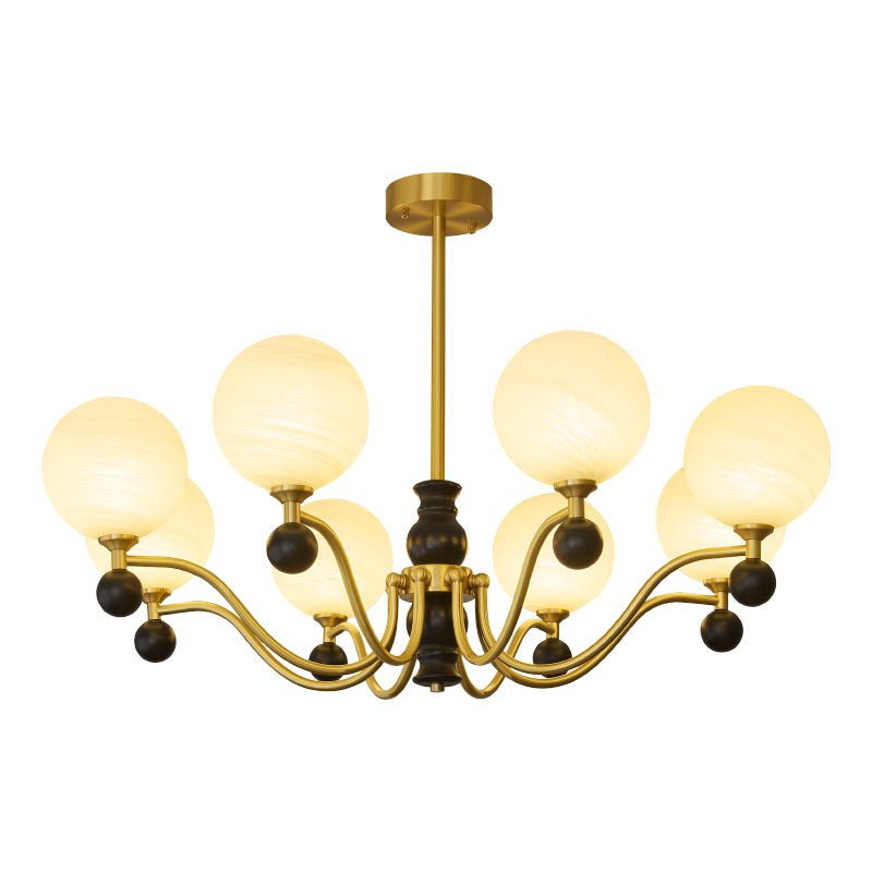 SFERA Walnut & Glass Globe Chandelier