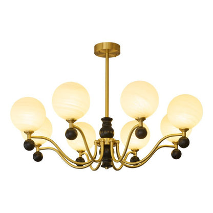 SFERA Walnut & Glass Globe Chandelier