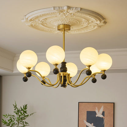 SFERA Walnut & Glass Globe Chandelier