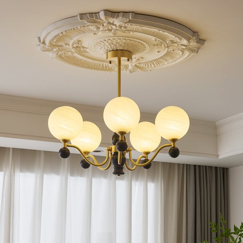 SFERA Walnut & Glass Globe Chandelier