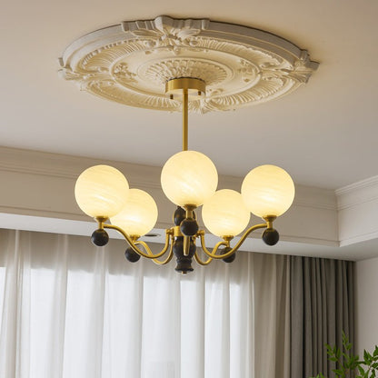 SFERA Walnut & Glass Globe Chandelier