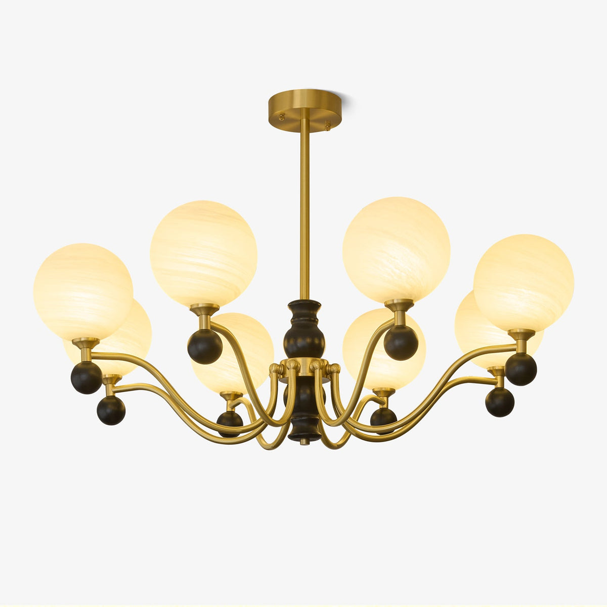 SFERA Walnut & Glass Globe Chandelier