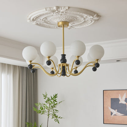 SFERA Walnut & Glass Globe Chandelier