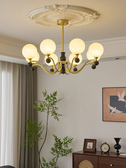 SFERA Walnut & Glass Globe Chandelier