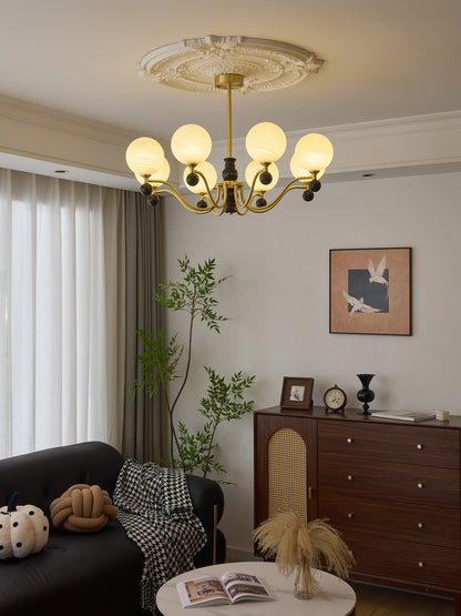 SFERA Walnut & Glass Globe Chandelier