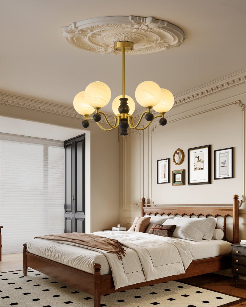 SFERA Walnut & Glass Globe Chandelier