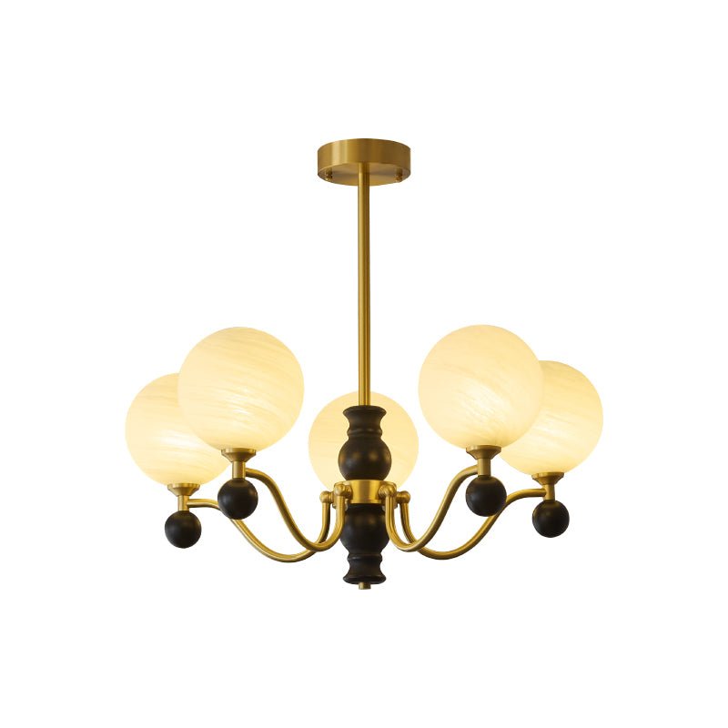 SFERA Walnut & Glass Globe Chandelier