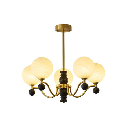 SFERA Walnut & Glass Globe Chandelier