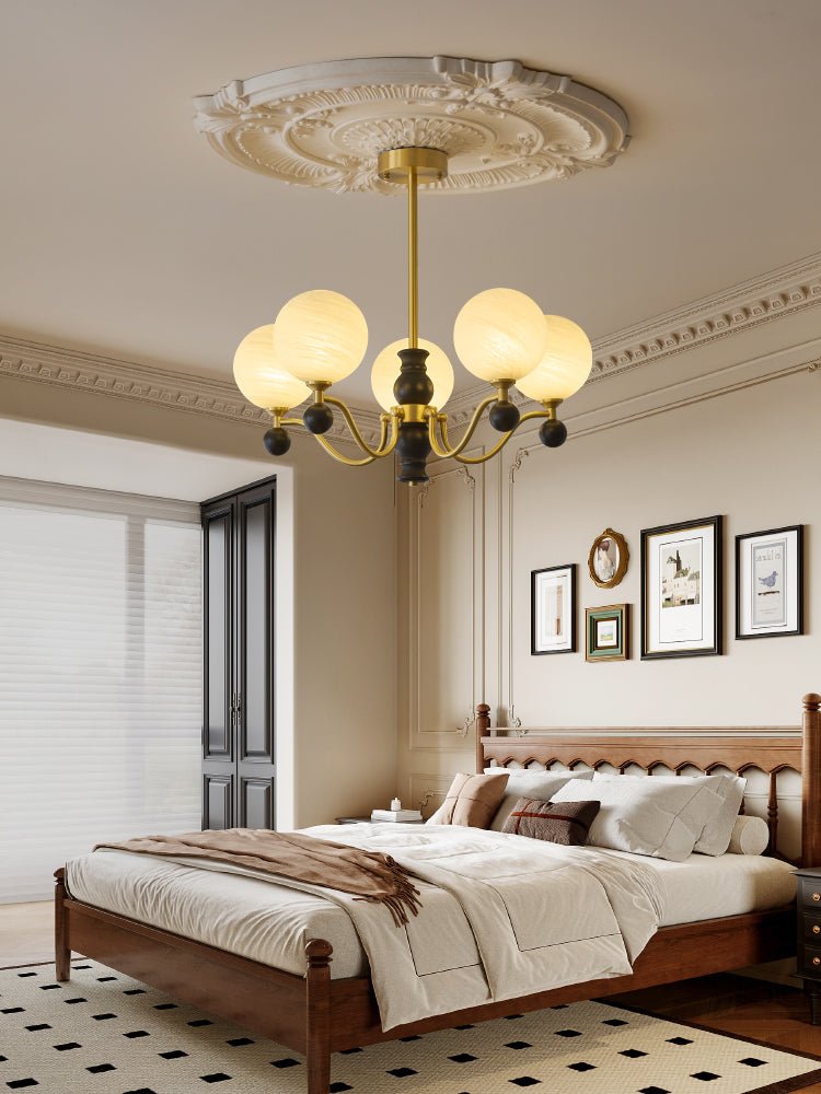 SFERA Walnut & Glass Globe Chandelier