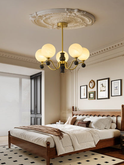 SFERA Walnut & Glass Globe Chandelier