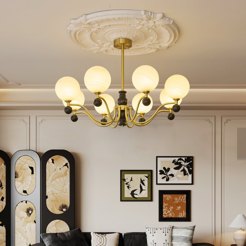 SFERA Walnut & Glass Globe Chandelier