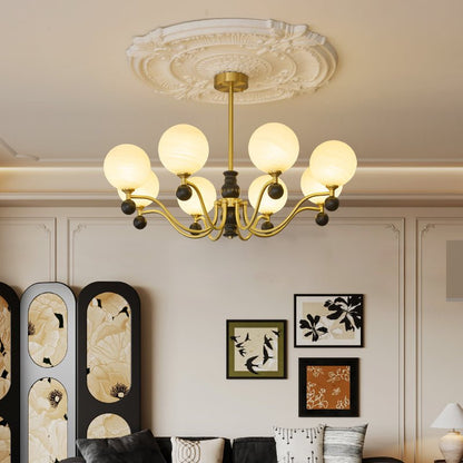 SFERA Walnut & Glass Globe Chandelier