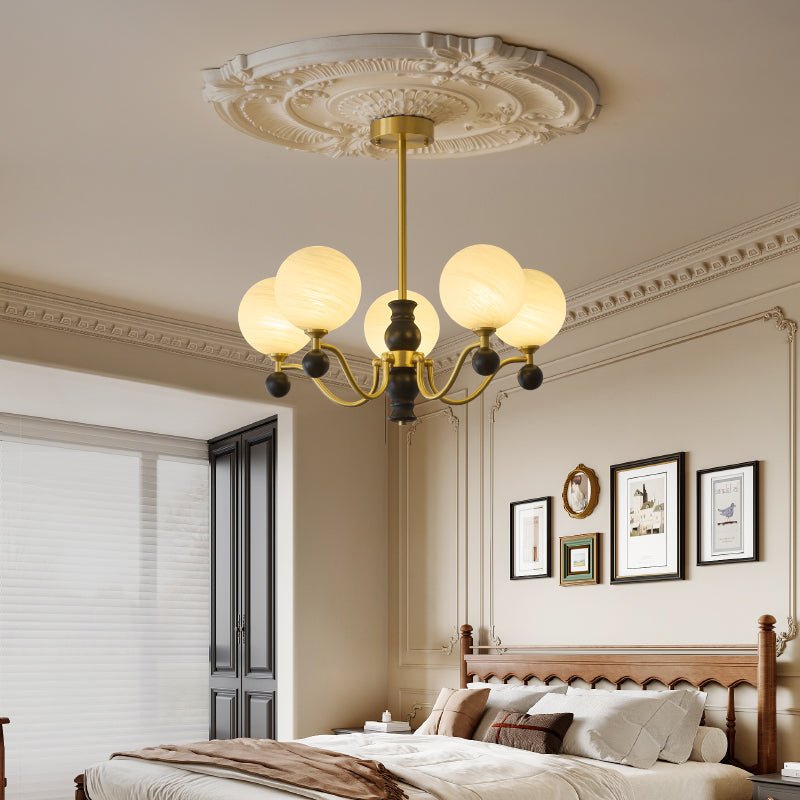 SFERA Walnut & Glass Globe Chandelier