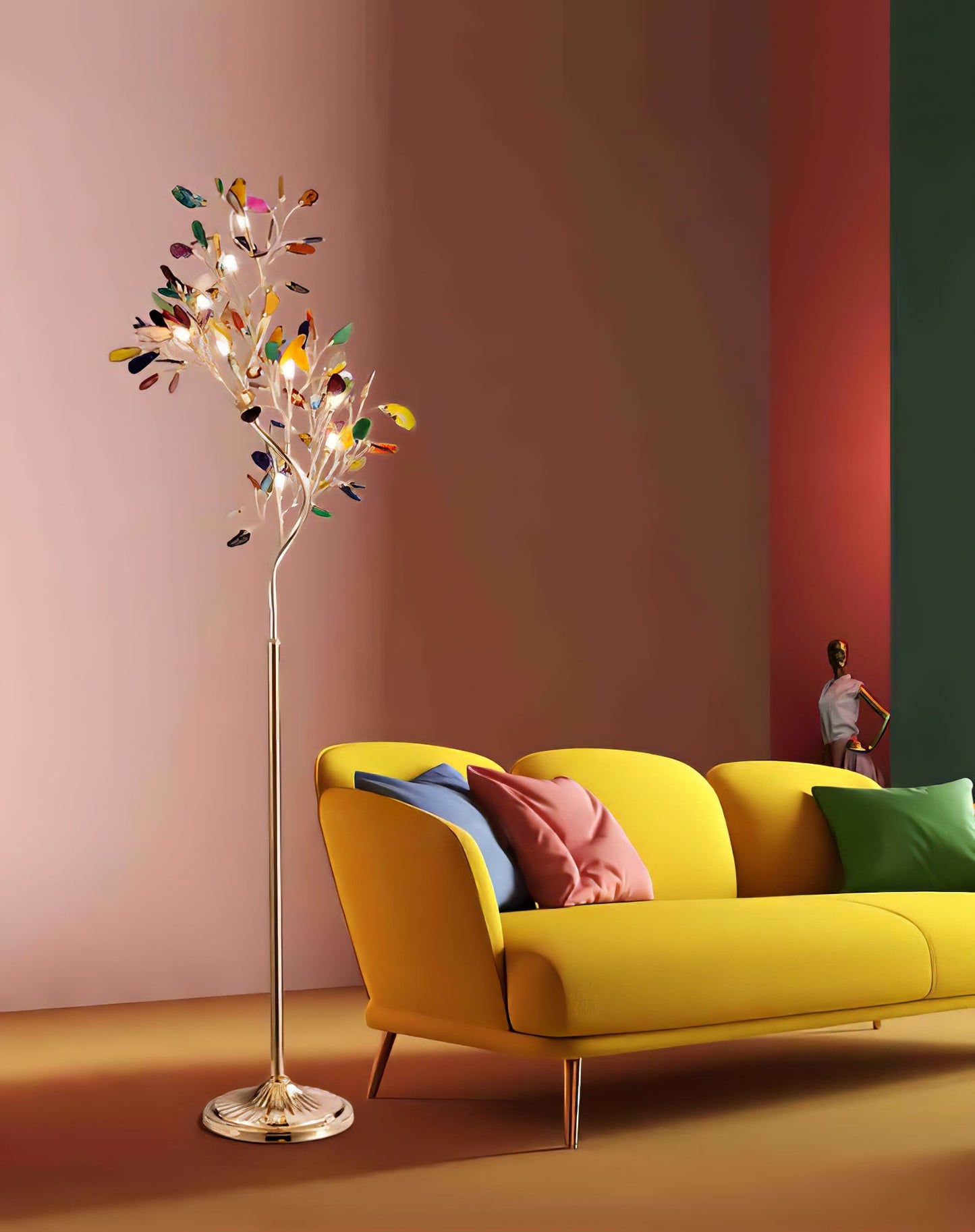 Crystal Leaf Floor Lamp