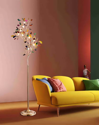 Crystal Leaf Floor Lamp
