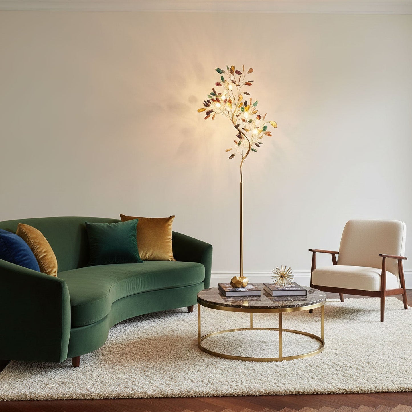 Crystal Leaf Floor Lamp