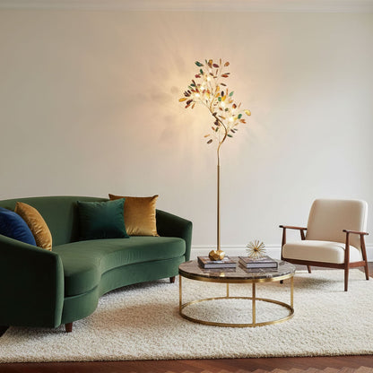 Crystal Leaf Floor Lamp