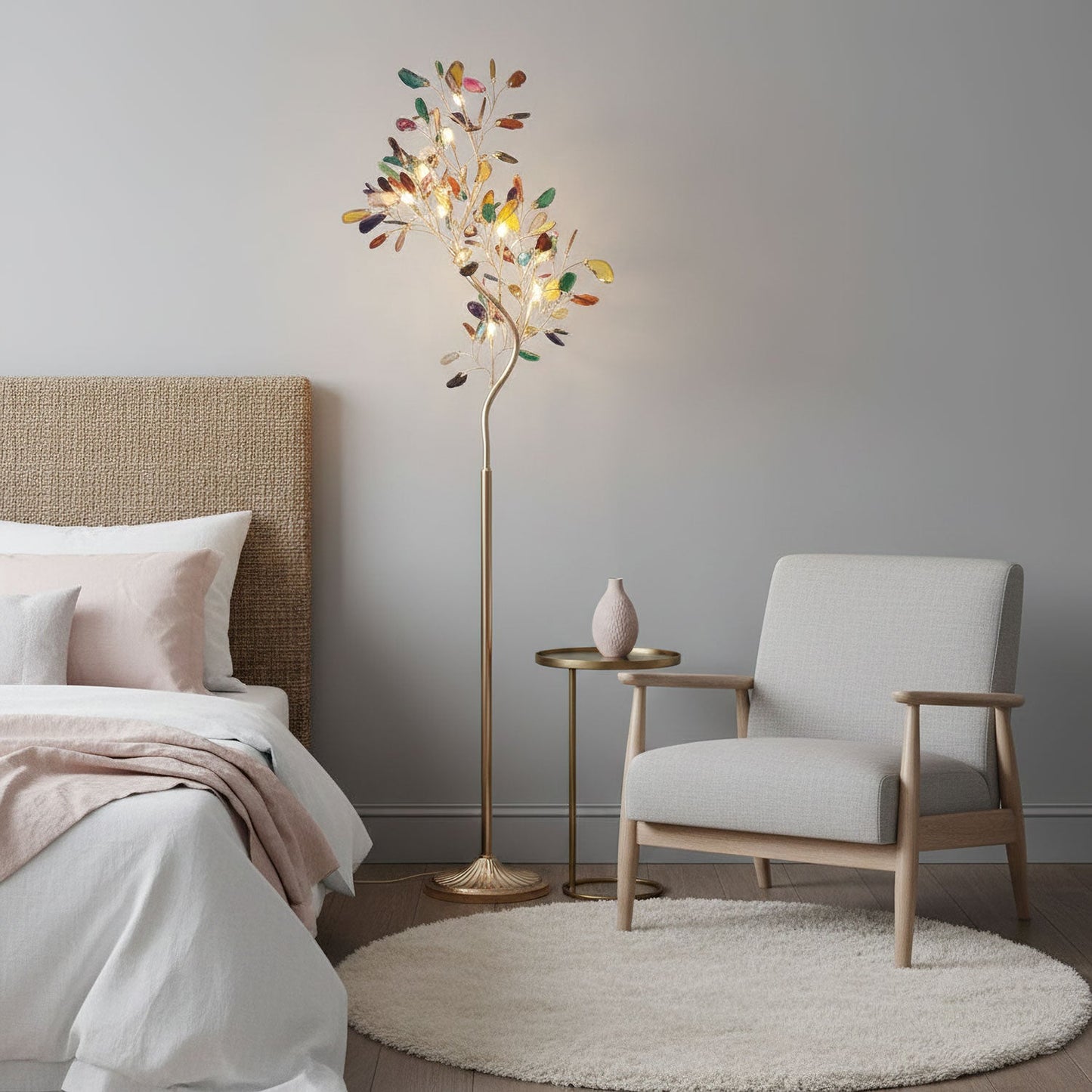 Crystal Leaf Floor Lamp