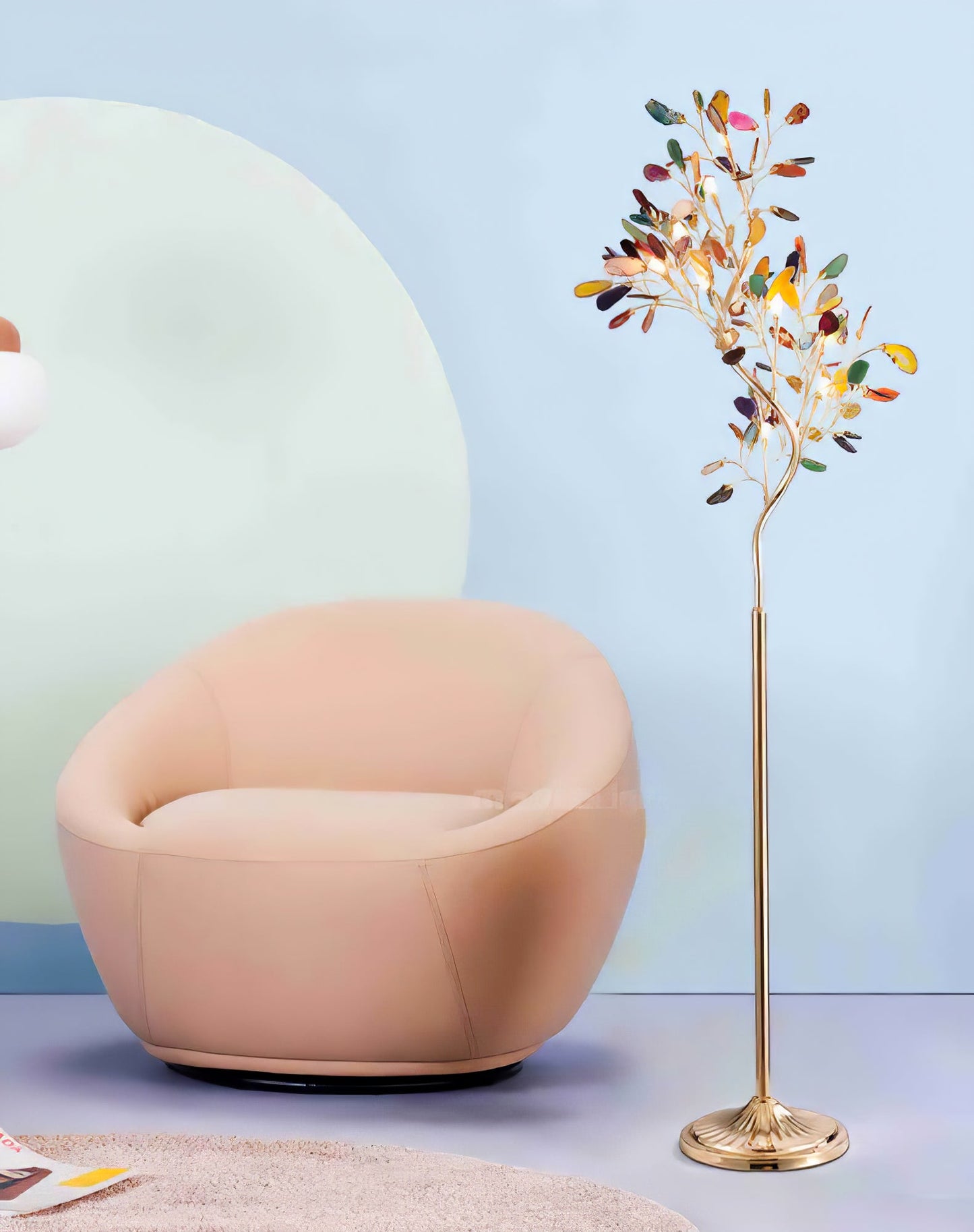 Crystal Leaf Floor Lamp