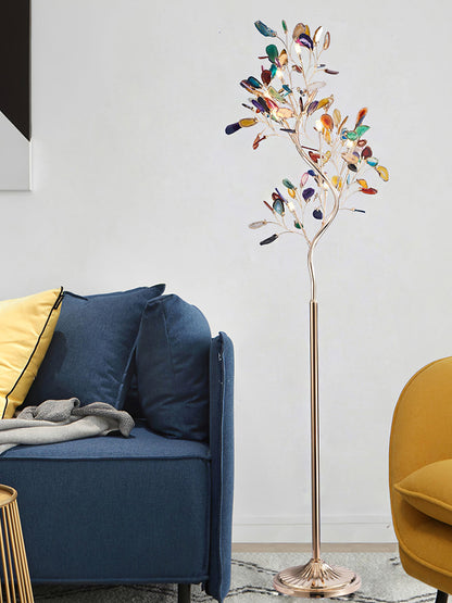 Crystal Leaf Floor Lamp