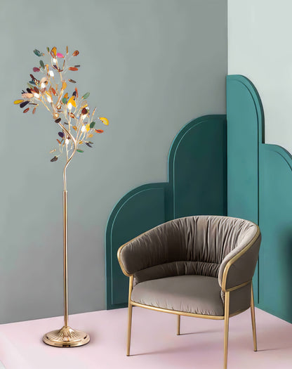 Crystal Leaf Floor Lamp