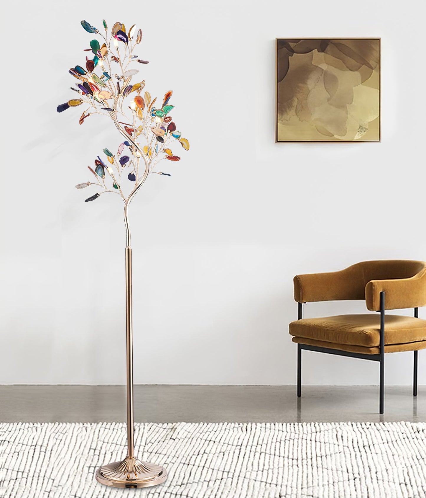 Crystal Leaf Floor Lamp
