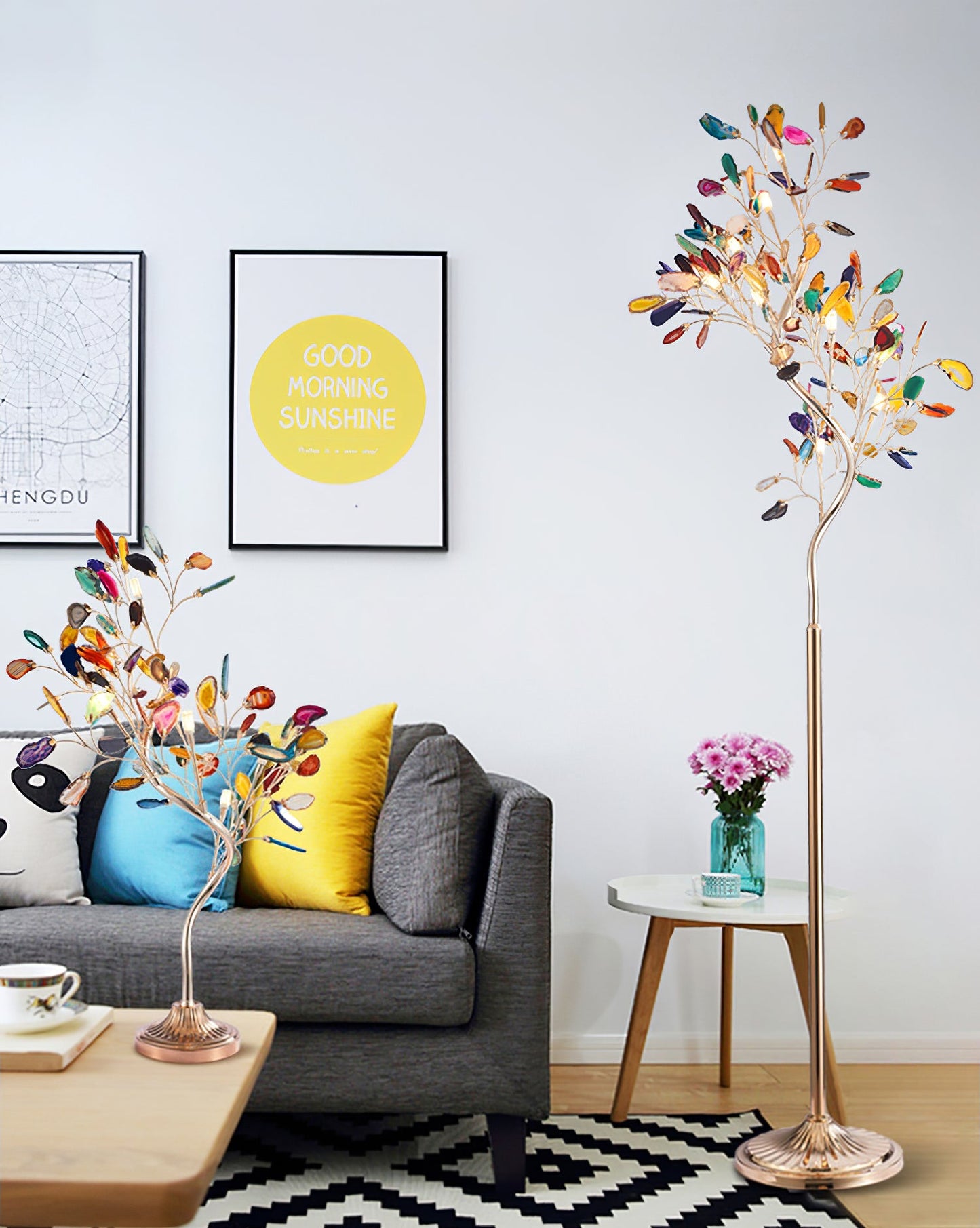 Crystal Leaf Floor Lamp