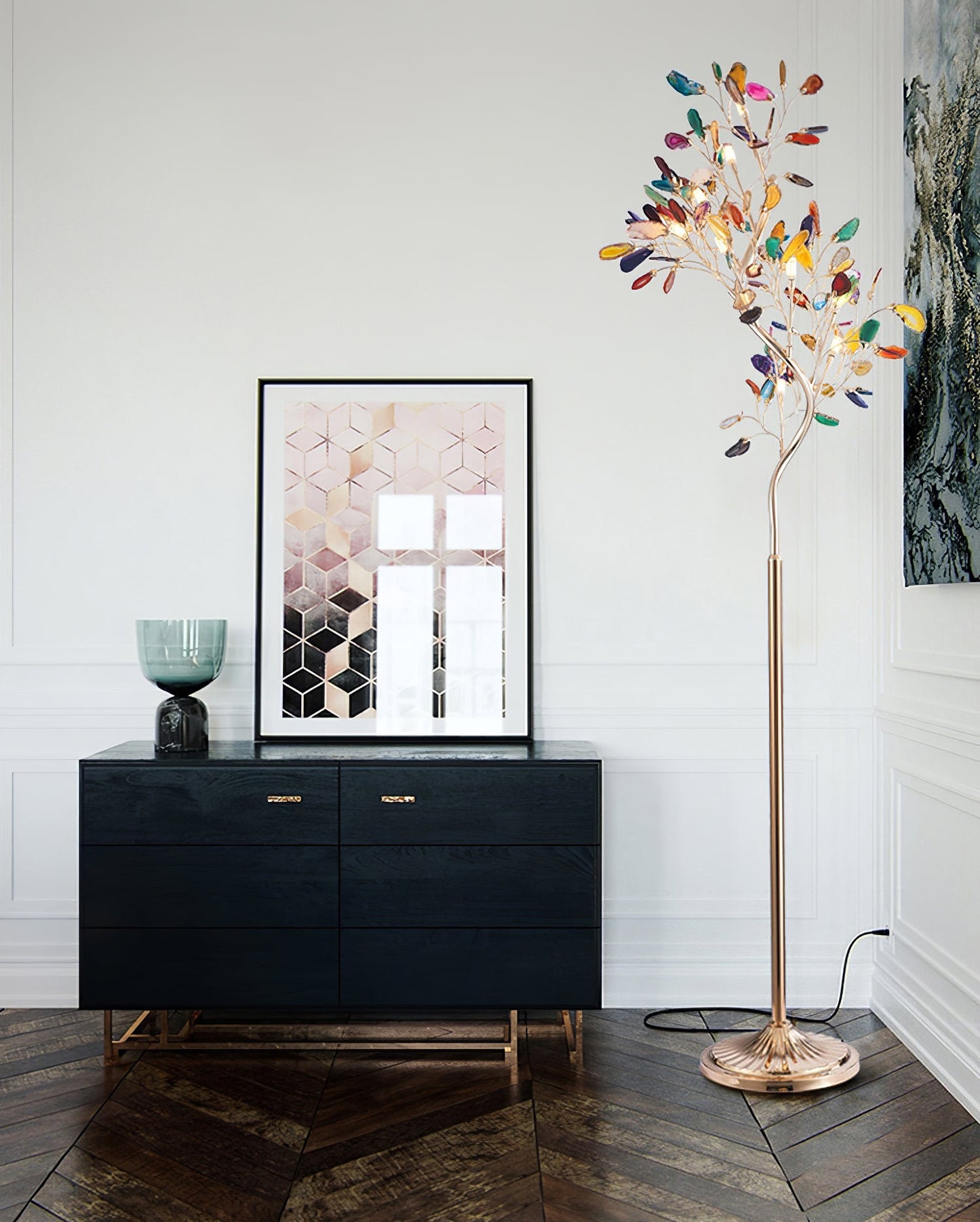 Crystal Leaf Floor Lamp